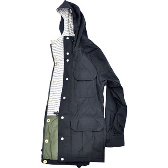 Pierrepont Hicks Jacket Unisex Track Parka Longline Cotton Nylon Black S EUC - Picture 1 of 9